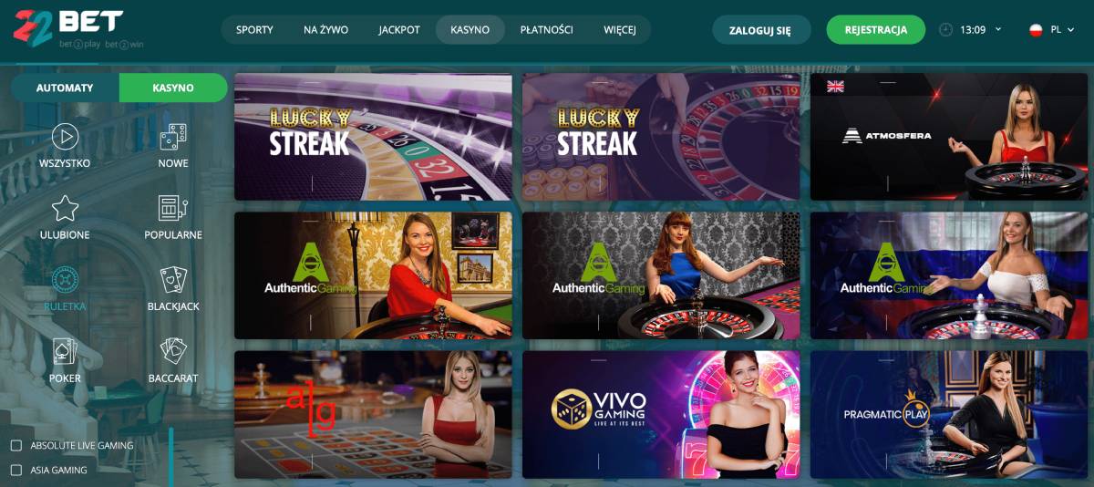 22bet kasyno gry