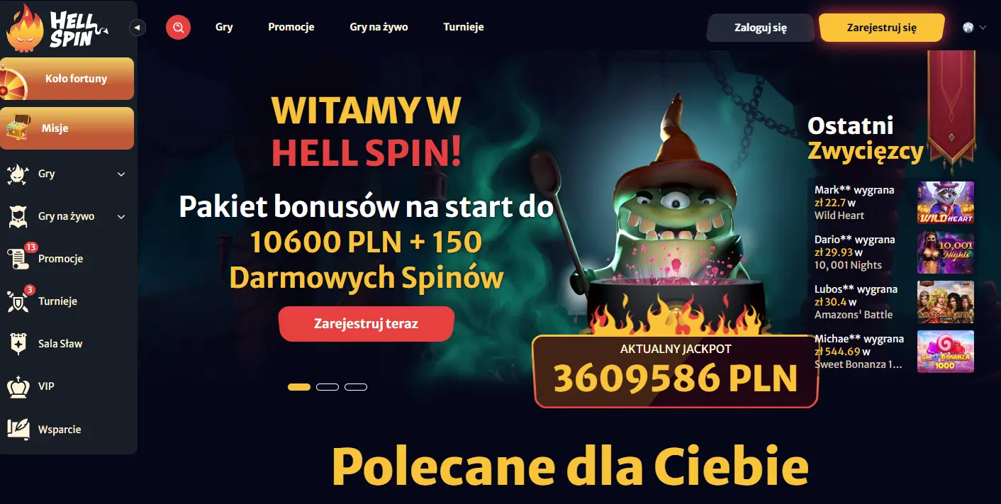 Bonus powitalny w kasynie Hellspin