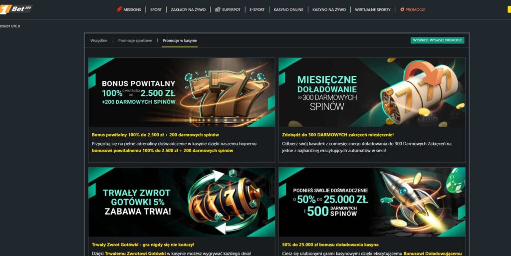 Promocje w kasynie 1bet
