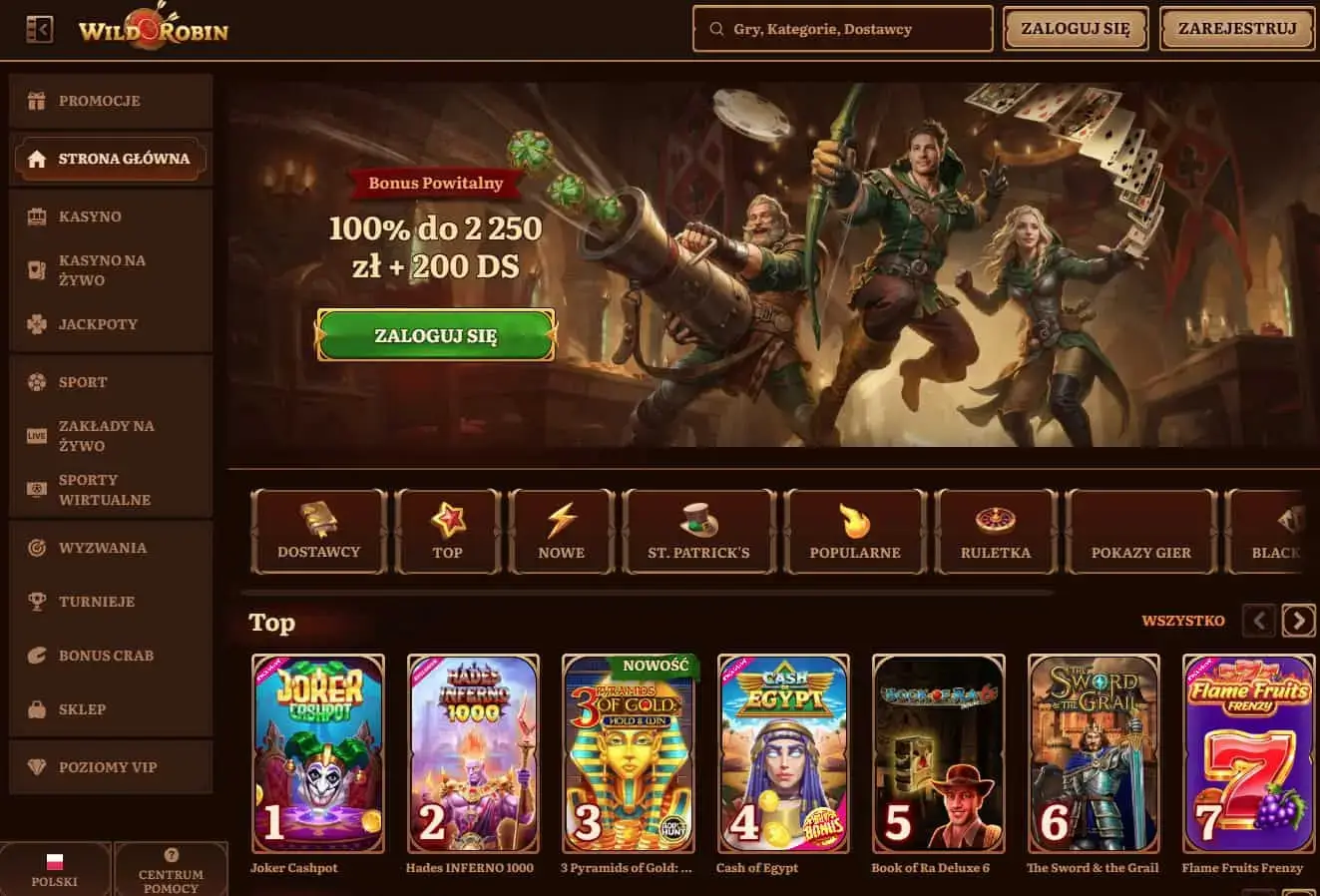 wildrobin casino main page