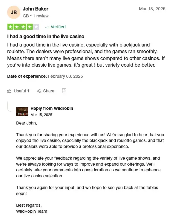 wildrobin casino review